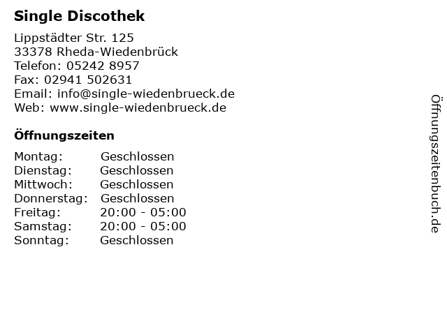 Single rheda-wiedenbrück diskothek