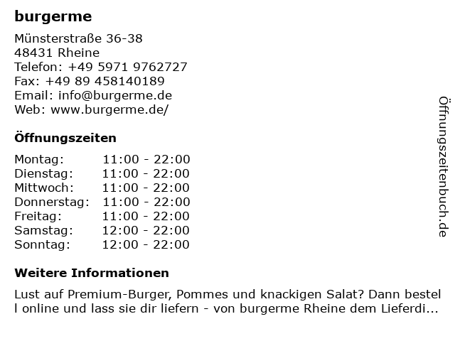 burgerme in Rheine: Adresse und Öffnungszeiten