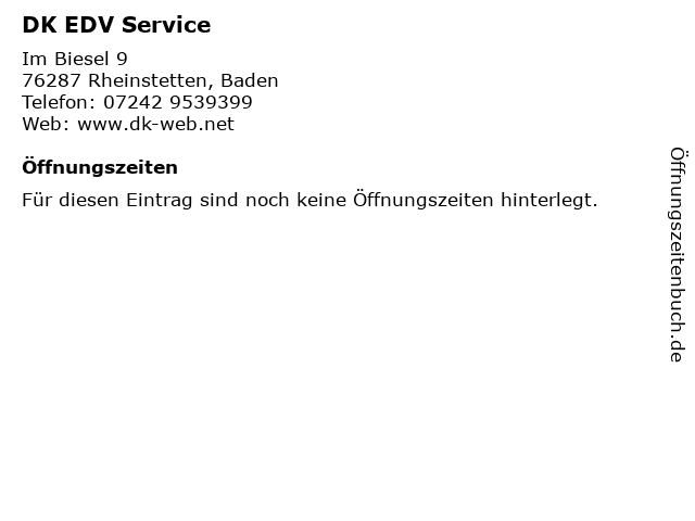 DK EDV Service in Rheinstetten, Baden: Adresse und Öffnungszeiten