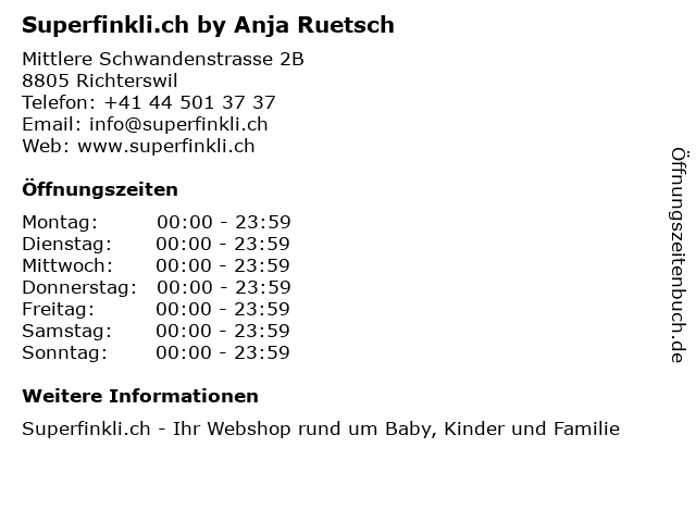 Superfinkli.ch by Anja Ruetsch in Richterswil: Adresse und Öffnungszeiten