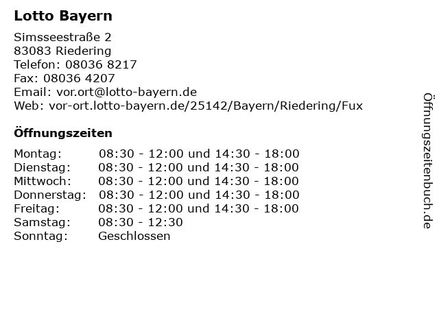 Lotto Bayern in Riedering: Adresse und Öffnungszeiten
