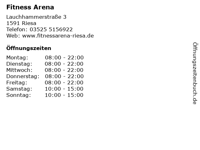 Fitness Arena in Riesa: Adresse und Öffnungszeiten