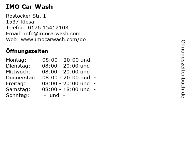 IMO Car Wash in Riesa: Adresse und Öffnungszeiten
