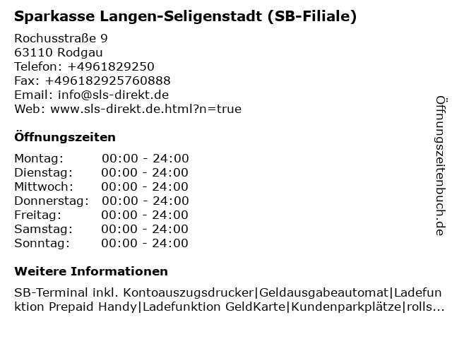 ᐅ Offnungszeiten Sparkasse Langen Seligenstadt Geldautomat Rodgau Hainhausen Rochusstr 9 In Rodgau
