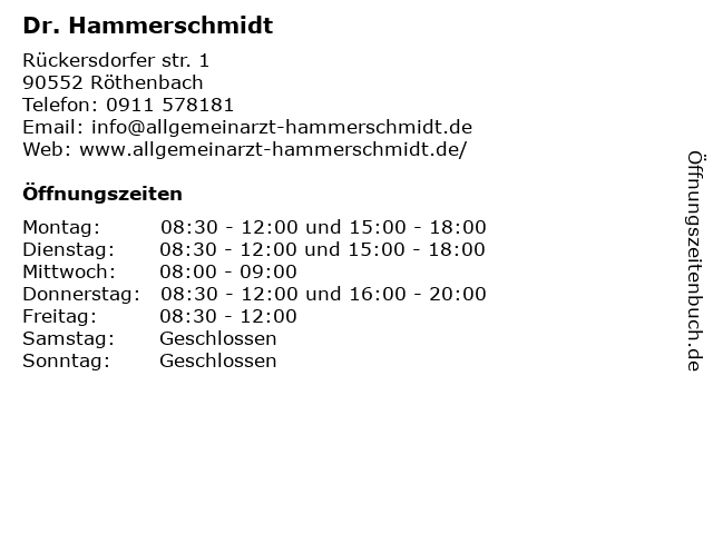 Dr. Hammerschmidt in Röthenbach: Adresse und Öffnungszeiten