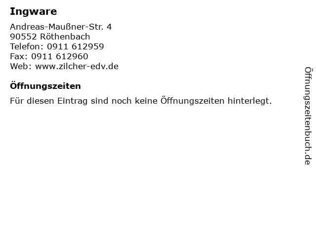 Ingware in Röthenbach: Adresse und Öffnungszeiten