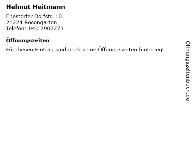 Helmut Heitmann in Rosengarten: Adresse und Öffnungszeiten