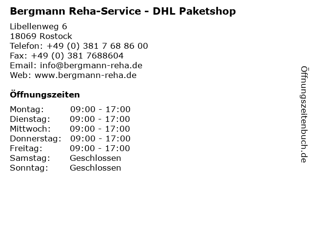 Bergmann Reha-Service - DHL Paketshop in Rostock: Adresse und Öffnungszeiten