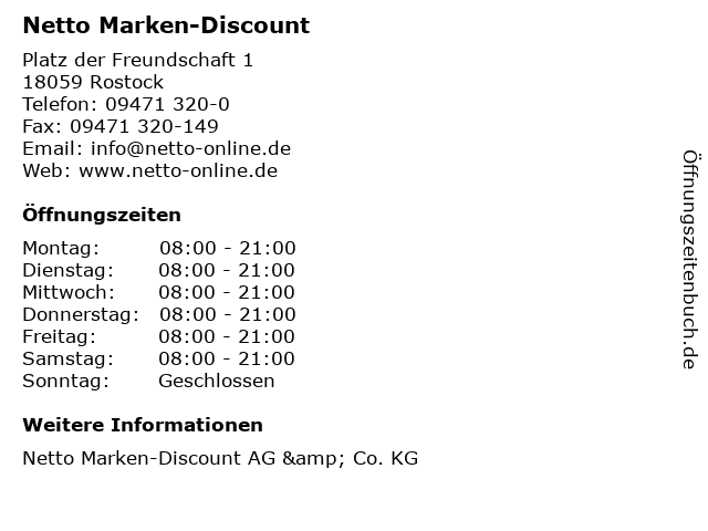 Netto Marken-Discount in Rostock: Adresse und Öffnungszeiten