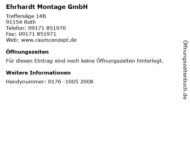 Ehrhardt Montage GmbH in Roth: Adresse und Öffnungszeiten