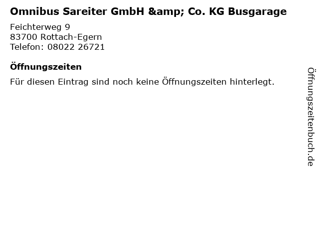 Omnibus Sareiter GmbH & Co. KG Busgarage in Rottach-Egern: Adresse und Öffnungszeiten