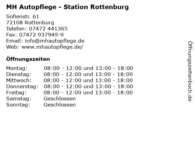MH Autopflege - Station Rottenburg in Rottenburg: Adresse und Öffnungszeiten