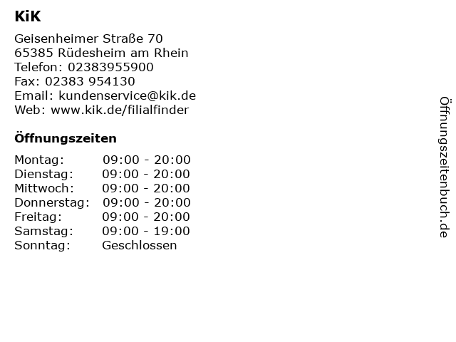 KiK in Rüdesheim am Rhein: Adresse und Öffnungszeiten