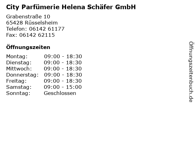 City Parfümerie Helena Schäfer GmbH in Rüsselsheim: Adresse und Öffnungszeiten