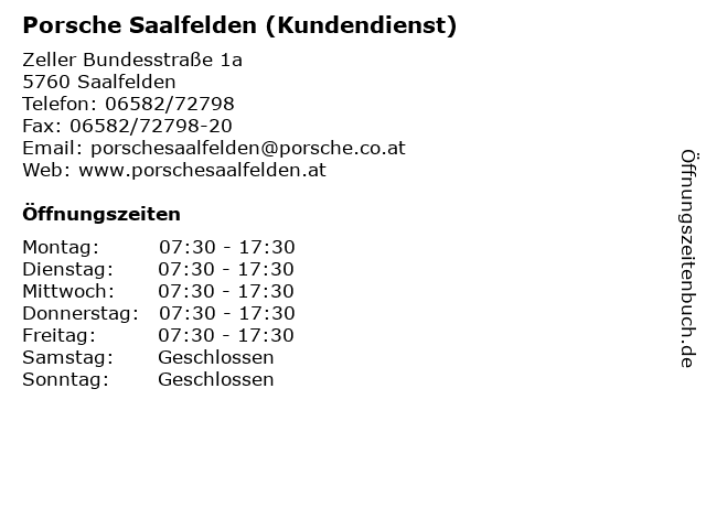 Porsche Saalfelden (Kundendienst) in Saalfelden: Adresse und Öffnungszeiten