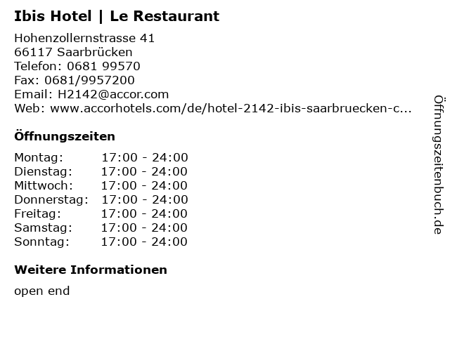 Ibis Hotel | Le Restaurant in Saarbrücken: Adresse und Öffnungszeiten