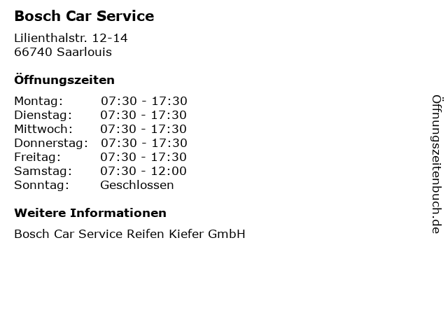 Bosch Car Service in Saarlouis: Adresse und Öffnungszeiten