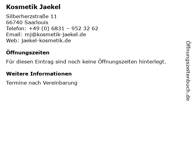 Kosmetik Jaekel in Saarlouis: Adresse und Öffnungszeiten