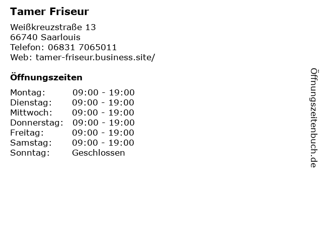 Tamer Friseur in Saarlouis: Adresse und Öffnungszeiten