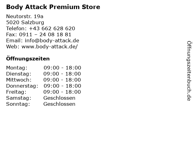 Body Attack Premium Store in Salzburg: Adresse und Öffnungszeiten