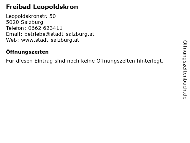 Freibad Leopoldskron in Salzburg: Adresse und Öffnungszeiten