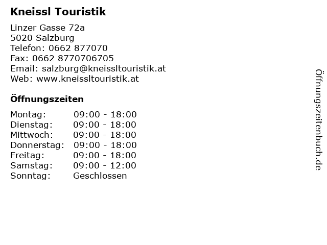 Kneissl Touristik in Salzburg: Adresse und Öffnungszeiten