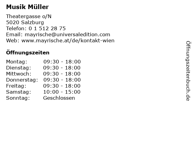 Musik Müller in Salzburg: Adresse und Öffnungszeiten