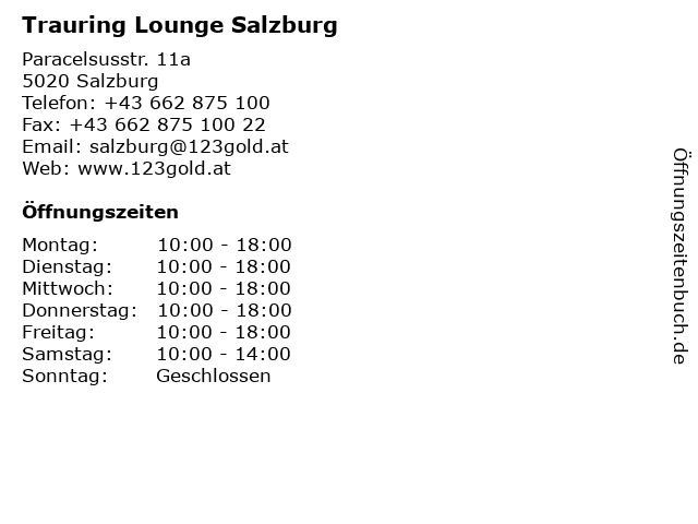 Trauring Lounge Salzburg in Salzburg: Adresse und Öffnungszeiten