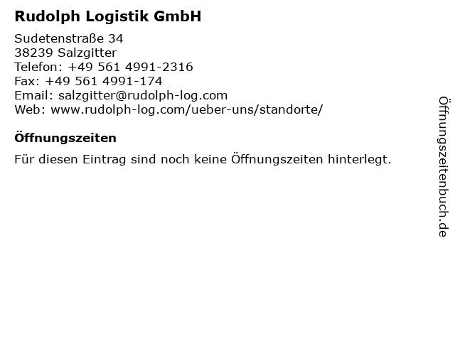 Rudolph Logistik GmbH in Salzgitter: Adresse und Öffnungszeiten