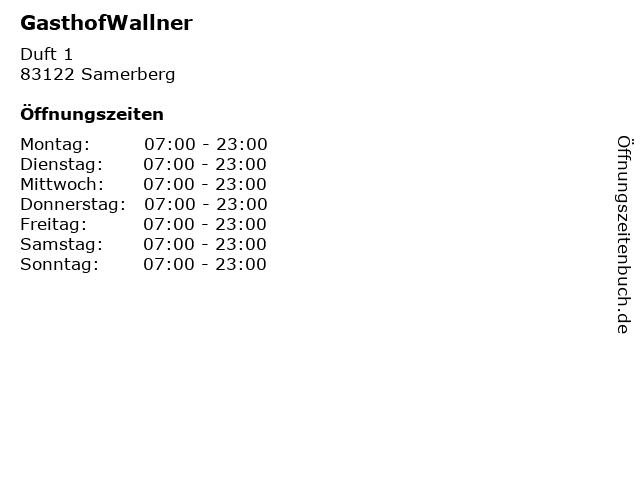 GasthofWallner in Samerberg: Adresse und Öffnungszeiten