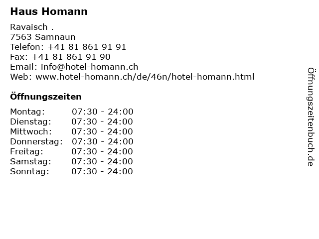 á… Offnungszeiten Haus Homann Ravaisch In Samnaun