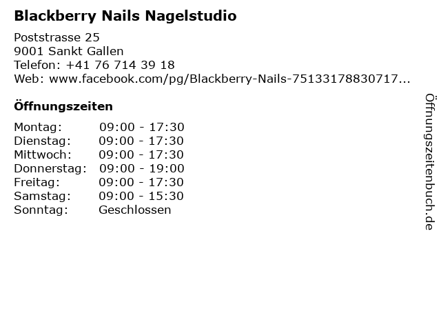 Blackberry Nails Nagelstudio in Sankt Gallen: Adresse und Öffnungszeiten