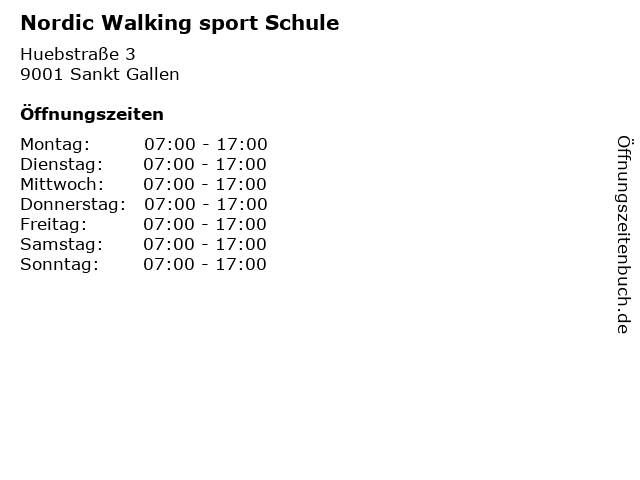 Nordic Walking sport Schule in Sankt Gallen: Adresse und Öffnungszeiten