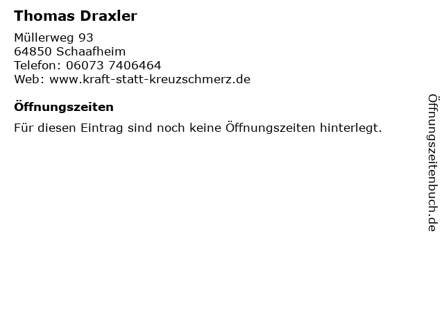 Thomas Draxler in Schaafheim: Adresse und Öffnungszeiten