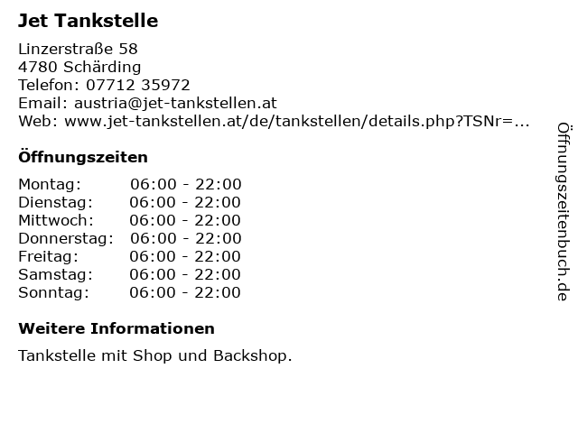 Jet Tankstelle in Schärding: Adresse und Öffnungszeiten