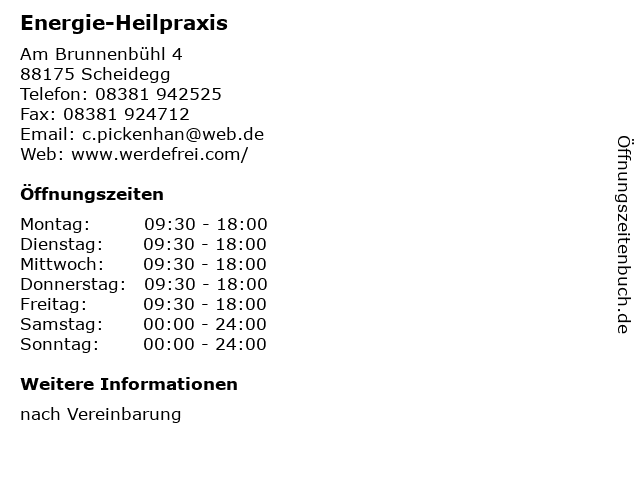Energie-Heilpraxis in Scheidegg: Adresse und Öffnungszeiten