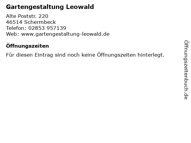 Gartengestaltung Leowald in Schermbeck: Adresse und Öffnungszeiten