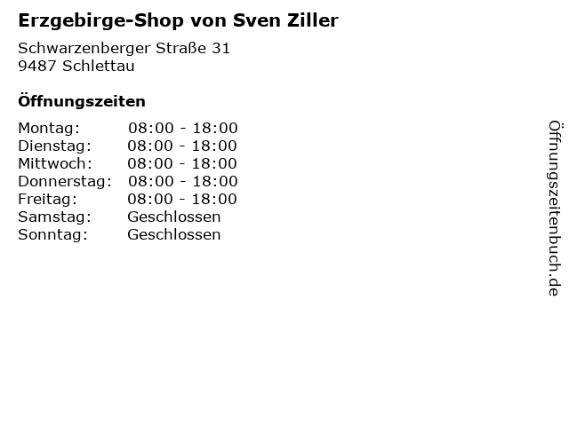 Erzgebirge-Shop von Sven Ziller in Schlettau: Adresse und Öffnungszeiten