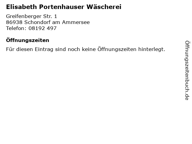 Elisabeth Portenhauser Wäscherei in Schondorf am Ammersee: Adresse und Öffnungszeiten