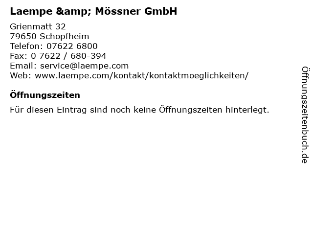 Laempe & Mössner GmbH in Schopfheim: Adresse und Öffnungszeiten