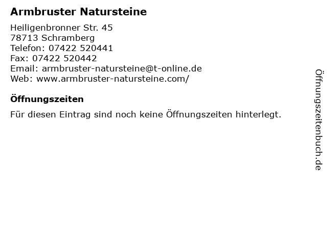 Armbruster Natursteine in Schramberg: Adresse und Öffnungszeiten