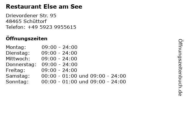 Restaurant Else am See in Schüttorf: Adresse und Öffnungszeiten