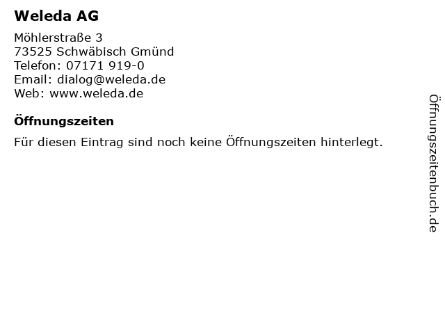 Weleda AG in Schwäbisch Gmünd: Adresse und Öffnungszeiten