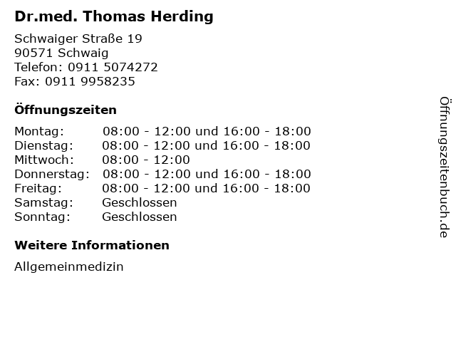 Dr.med. Thomas Herding in Schwaig: Adresse und Öffnungszeiten