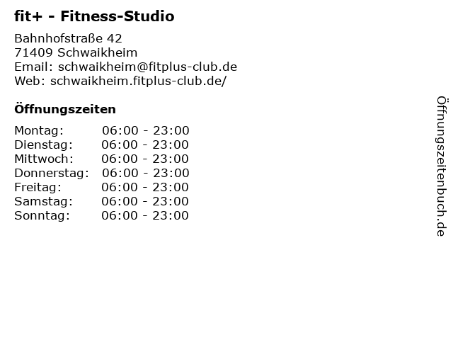 fit+ - Fitness-Studio in Schwaikheim: Adresse und Öffnungszeiten
