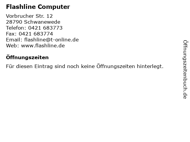 Flashline Computer in Schwanewede: Adresse und Öffnungszeiten