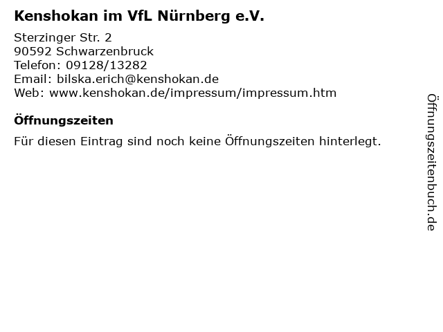 Kenshokan im VfL Nürnberg e.V. in Schwarzenbruck: Adresse und Öffnungszeiten