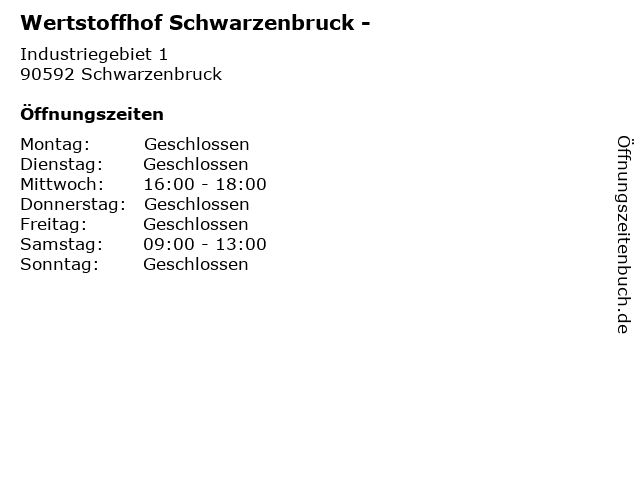Wertstoffhof Schwarzenbruck - in Schwarzenbruck: Adresse und Öffnungszeiten