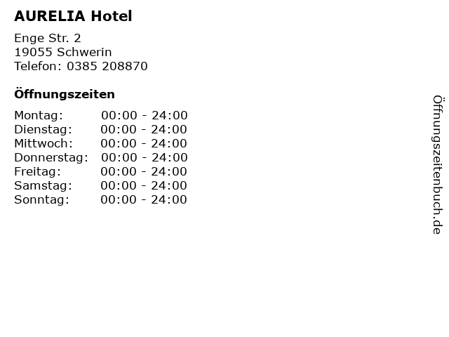 AURELIA Hotel in Schwerin: Adresse und Öffnungszeiten