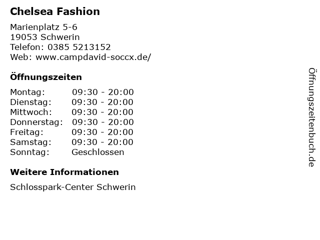 Chelsea Fashion in Schwerin: Adresse und Öffnungszeiten